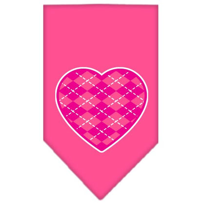“Pink Argyle Heart” Cotton Pet Bandana from As You Wish Apparel – Dog Fashion Bandana