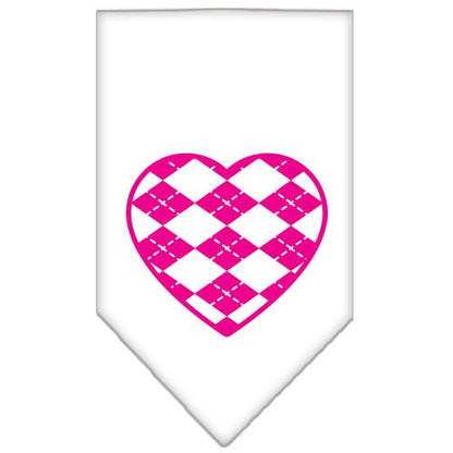 “Pink Argyle Heart” Cotton Pet Bandana from As You Wish Apparel – Dog Fashion Bandana