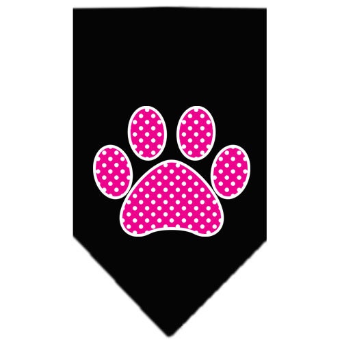 “Pink Swiss Dot Paw” Cotton Pet Bandana from As You Wish Apparel – Dog Fashion Bandana
