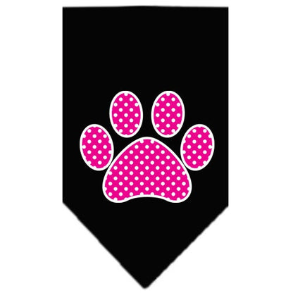“Pink Swiss Dot Paw” Cotton Pet Bandana from As You Wish Apparel – Dog Fashion Bandana