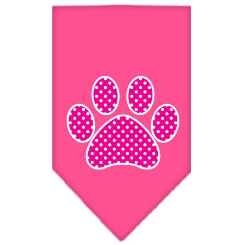 “Pink Swiss Dot Paw” Cotton Pet Bandana from As You Wish Apparel – Dog Fashion Bandana