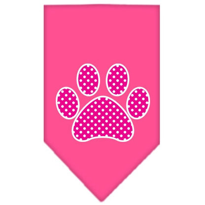 “Pink Swiss Dot Paw” Cotton Pet Bandana from As You Wish Apparel – Dog Fashion Bandana