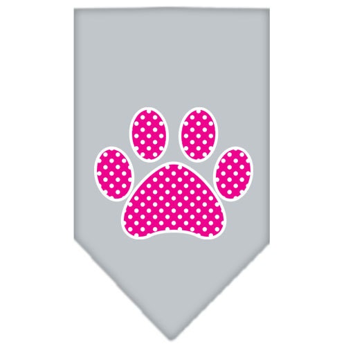 “Pink Swiss Dot Paw” Cotton Pet Bandana from As You Wish Apparel – Dog Fashion Bandana
