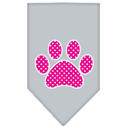 “Pink Swiss Dot Paw” Cotton Pet Bandana from As You Wish Apparel – Dog Fashion Bandana