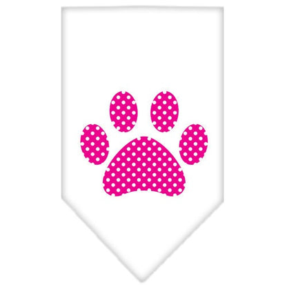 “Pink Swiss Dot Paw” Cotton Pet Bandana from As You Wish Apparel – Dog Fashion Bandana
