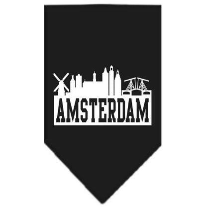 “Amsterdam Skyline” Cotton Pet Bandana from As You Wish Apparel – Dog Fashion Bandana