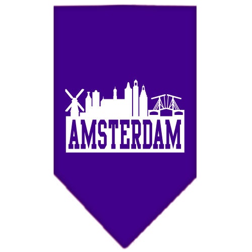 “Amsterdam Skyline” Cotton Pet Bandana from As You Wish Apparel – Dog Fashion Bandana