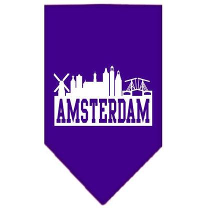 “Amsterdam Skyline” Cotton Pet Bandana from As You Wish Apparel – Dog Fashion Bandana