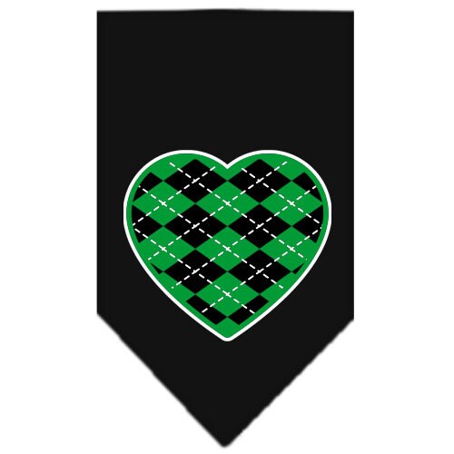 “Green Argyle Heart” Cotton Pet Bandana from As You Wish Apparel – Dog Fashion Bandana