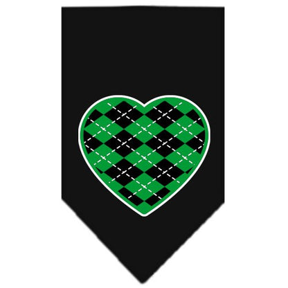 “Green Argyle Heart” Cotton Pet Bandana from As You Wish Apparel – Dog Fashion Bandana