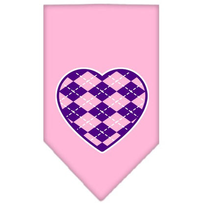 “Argyle Heart Purple” Cotton Pet Bandana from As You Wish Apparel – Dog Fashion Bandana