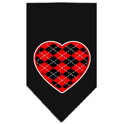 “Red Argyle Heart” Cotton Pet Bandana from As You Wish Apparel – Dog Fashion Bandana