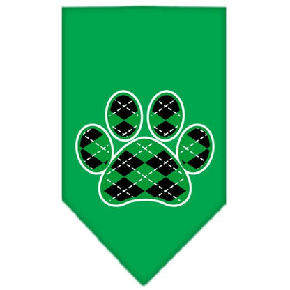 “Green Argyle Paw” Cotton Pet Bandana from As You Wish Apparel – Dog Fashion Bandana