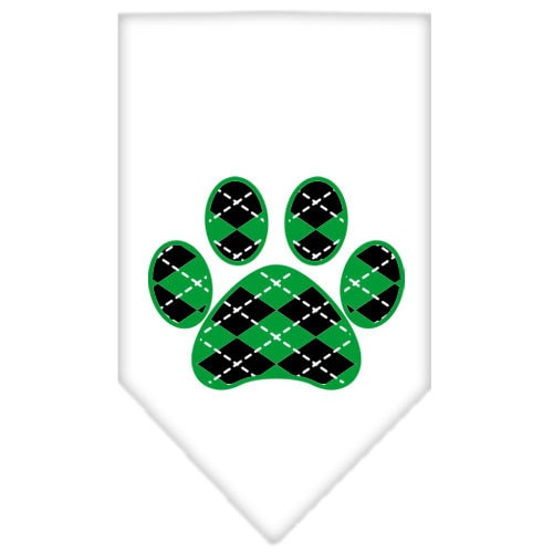 “Green Argyle Paw” Cotton Pet Bandana from As You Wish Apparel – Dog Fashion Bandana