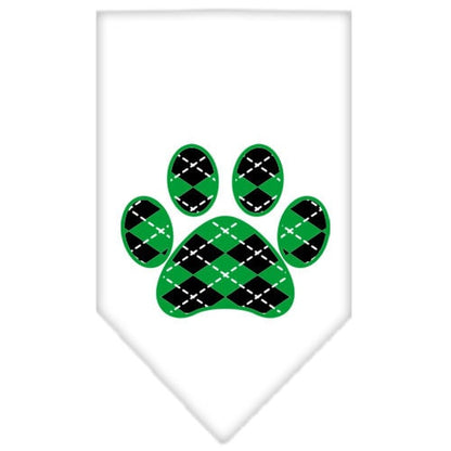 “Green Argyle Paw” Cotton Pet Bandana from As You Wish Apparel – Dog Fashion Bandana
