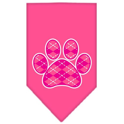 “Pink Argyle Paw” Cotton Pet Bandana from As You Wish Apparel – Dog Fashion Bandana
