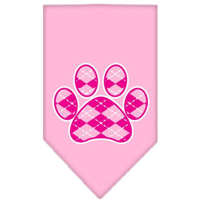 “Pink Argyle Paw” Cotton Pet Bandana from As You Wish Apparel – Dog Fashion Bandana