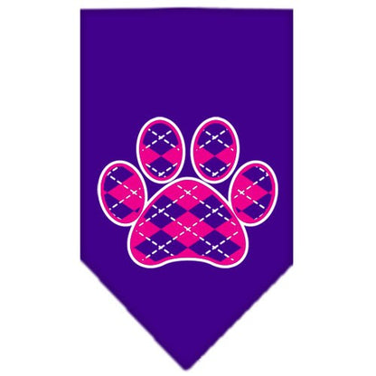 “Pink Argyle Paw” Cotton Pet Bandana from As You Wish Apparel – Dog Fashion Bandana