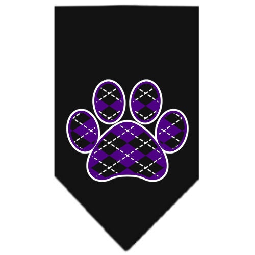 “Purple Argyle Paw” Cotton Pet Bandana from As You Wish Apparel – Dog Fashion Bandana