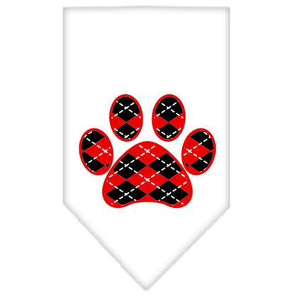 “Red Argyle Paw” Cotton Pet Bandana from As You Wish Apparel – Dog Fashion Bandana