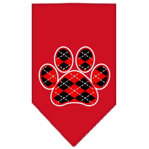 “Red Argyle Paw” Cotton Pet Bandana from As You Wish Apparel – Dog Fashion Bandana