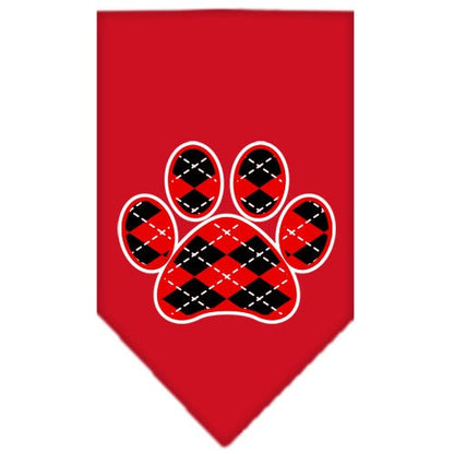 “Red Argyle Paw” Cotton Pet Bandana from As You Wish Apparel – Dog Fashion Bandana