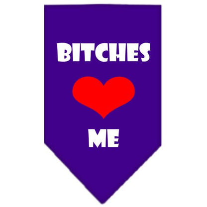 “Bitches Love Me” Cotton Pet Bandana from As You Wish Apparel – Dog Humor Bandana