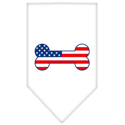 “Bone Shaped American Flag” Cotton Pet Bandana from As You Wish Apparel – Patriotic Dog Bandana