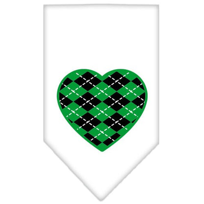 “Green Argyle Heart” Cotton Pet Bandana from As You Wish Apparel – Dog Fashion Bandana