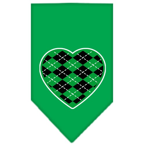“Green Argyle Heart” Cotton Pet Bandana from As You Wish Apparel – Dog Fashion Bandana