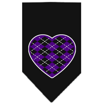 “Argyle Heart Purple” Cotton Pet Bandana from As You Wish Apparel – Dog Fashion Bandana