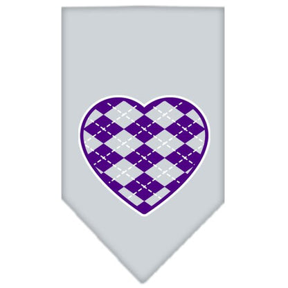 “Argyle Heart Purple” Cotton Pet Bandana from As You Wish Apparel – Dog Fashion Bandana