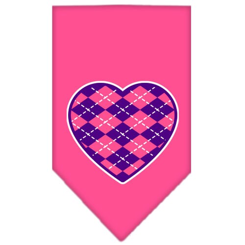 “Argyle Heart Purple” Cotton Pet Bandana from As You Wish Apparel – Dog Fashion Bandana