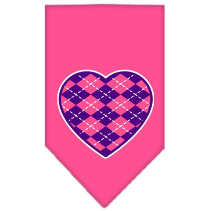 “Argyle Heart Purple” Cotton Pet Bandana from As You Wish Apparel – Dog Fashion Bandana