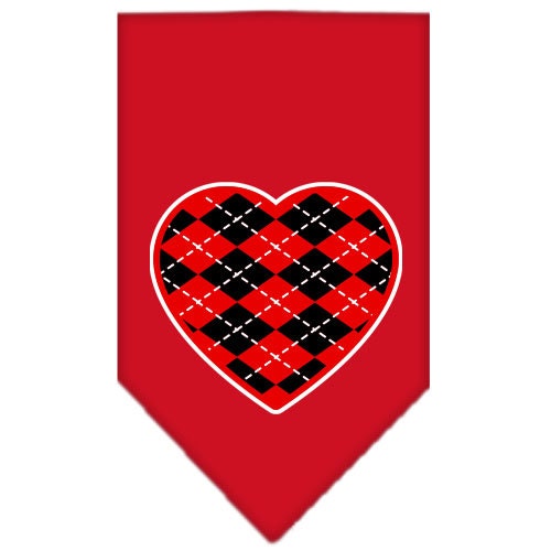 “Red Argyle Heart” Cotton Pet Bandana from As You Wish Apparel – Dog Fashion Bandana
