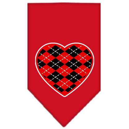 “Red Argyle Heart” Cotton Pet Bandana from As You Wish Apparel – Dog Fashion Bandana