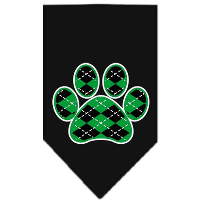 “Green Argyle Paw” Cotton Pet Bandana from As You Wish Apparel – Dog Fashion Bandana