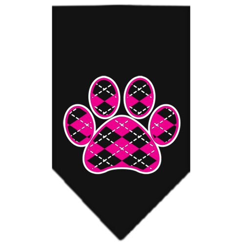 “Pink Argyle Paw” Cotton Pet Bandana from As You Wish Apparel – Dog Fashion Bandana
