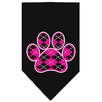 “Pink Argyle Paw” Cotton Pet Bandana from As You Wish Apparel – Dog Fashion Bandana