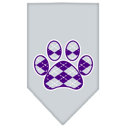 “Purple Argyle Paw” Cotton Pet Bandana from As You Wish Apparel – Dog Fashion Bandana
