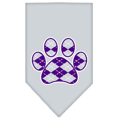 “Purple Argyle Paw” Cotton Pet Bandana from As You Wish Apparel – Dog Fashion Bandana