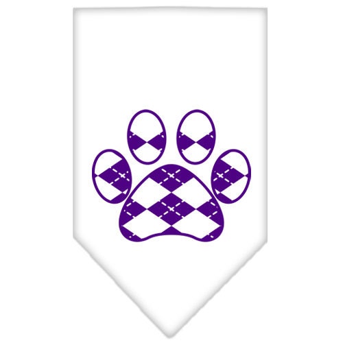 “Purple Argyle Paw” Cotton Pet Bandana from As You Wish Apparel – Dog Fashion Bandana