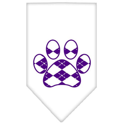 “Purple Argyle Paw” Cotton Pet Bandana from As You Wish Apparel – Dog Fashion Bandana