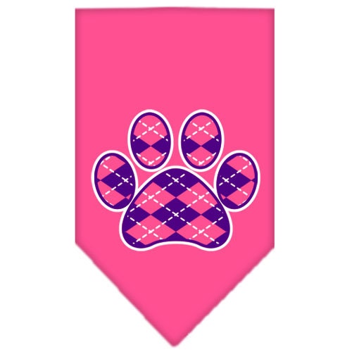 “Purple Argyle Paw” Cotton Pet Bandana from As You Wish Apparel – Dog Fashion Bandana