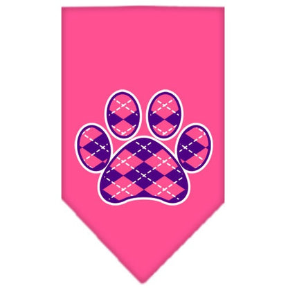 “Purple Argyle Paw” Cotton Pet Bandana from As You Wish Apparel – Dog Fashion Bandana