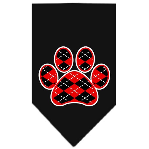 “Red Argyle Paw” Cotton Pet Bandana from As You Wish Apparel – Dog Fashion Bandana