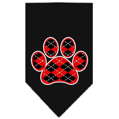 “Red Argyle Paw” Cotton Pet Bandana from As You Wish Apparel – Dog Fashion Bandana