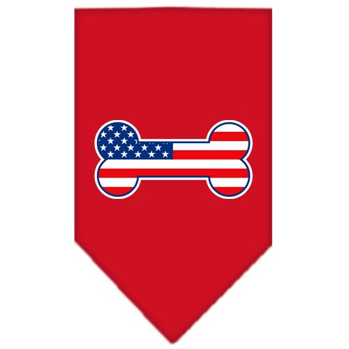 “Bone Shaped American Flag” Cotton Pet Bandana from As You Wish Apparel – Patriotic Dog Bandana