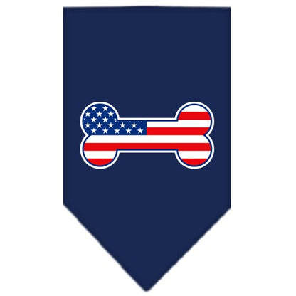 “Bone Shaped American Flag” Cotton Pet Bandana from As You Wish Apparel – Patriotic Dog Bandana