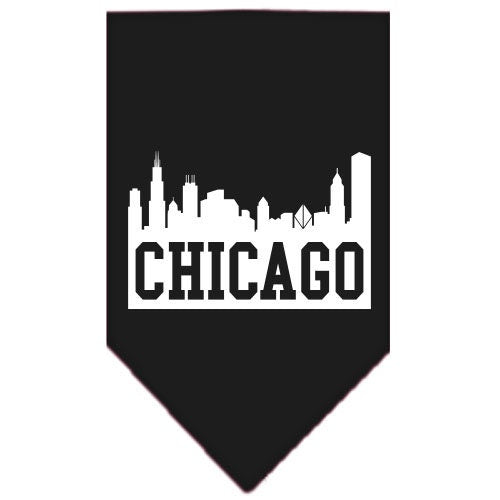 “Chicago Skyline” Cotton Pet Bandana from As You Wish Apparel – City Pride Dog Bandana